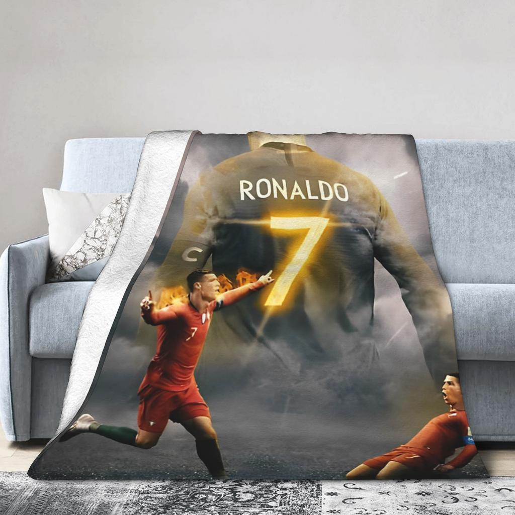Фланелевое одеяло Роналду CR7 Модная футбольная плед-покрывало для дома 200x150 см Покрывало для кровати