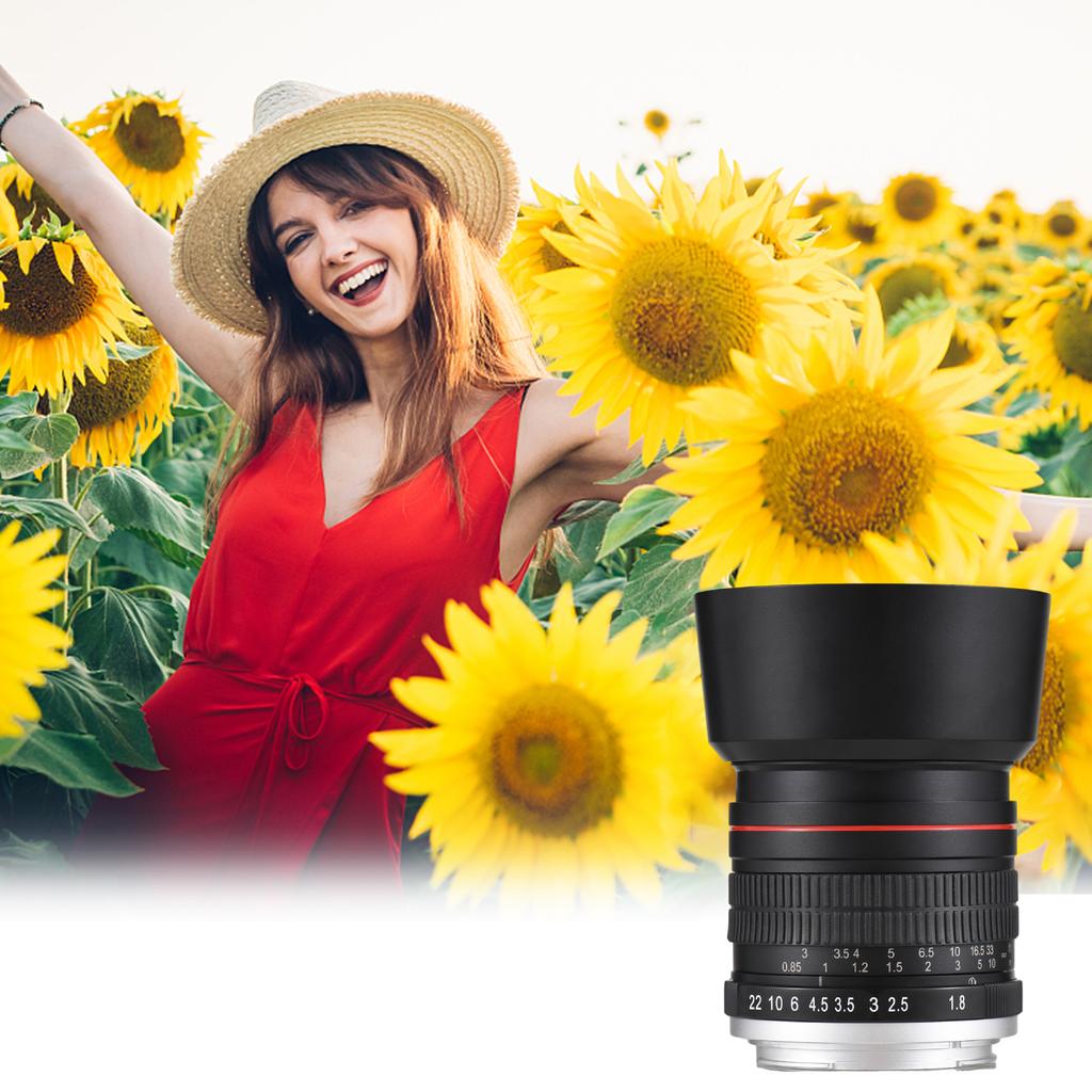 85mm Fixed Focus Camera Lens F1.8 Large Aperture Manual Focus with EF Mount 7 Groups 10 Elements