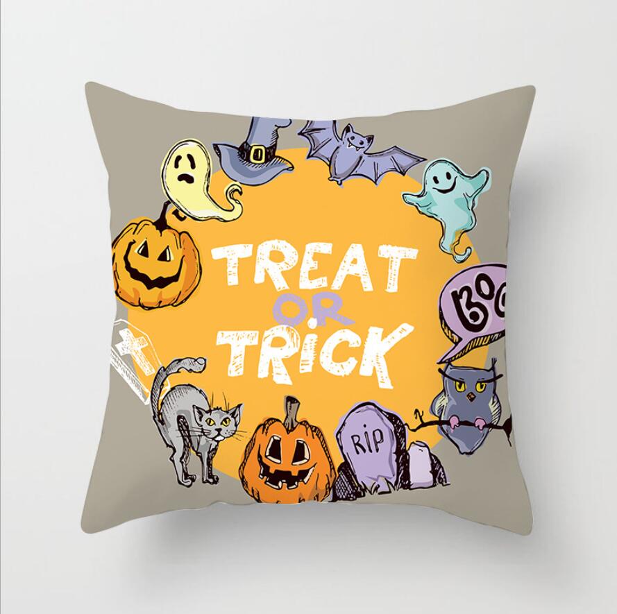 New Style Hello Halloween Print Pillow Case Polyester Festival Home Decor Fabric Sofa Pillowcase Comfortable Car Cushion Cover