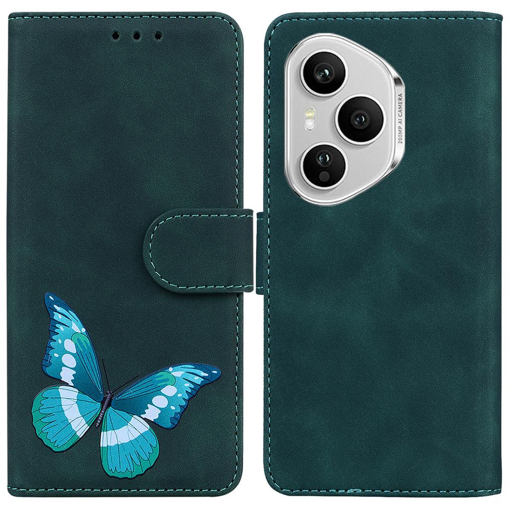 For Honor 400 Pro 5G (Global) Stand Case PU Leather Phone Cover Butterfly Printed