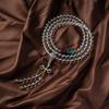 8-12mm White Crystal Buddhist Beads with Glass Rosary & Vajra Accessories.