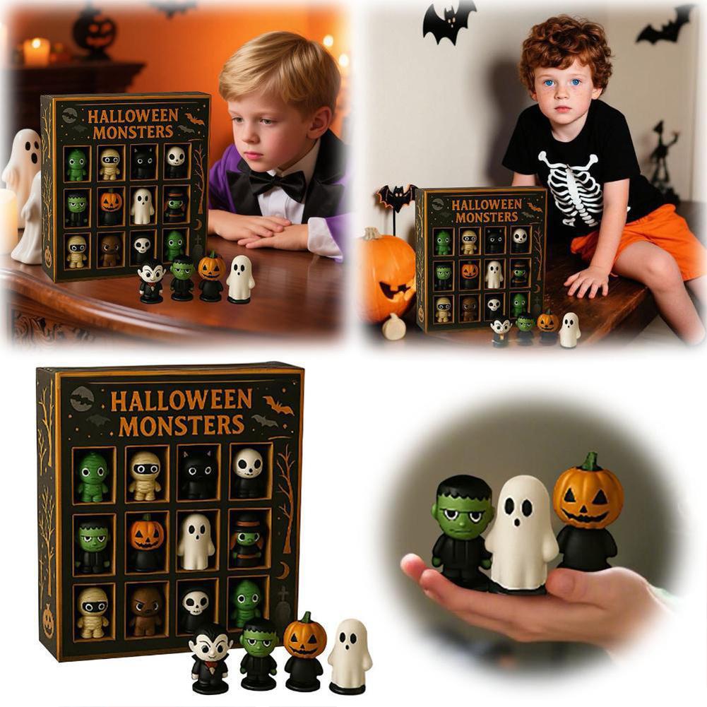Halloween Advent Calendar 2025 with Miniature Doll Figures Spooky Advent Calendar for Halloween Holiday Decor Calendar Gift