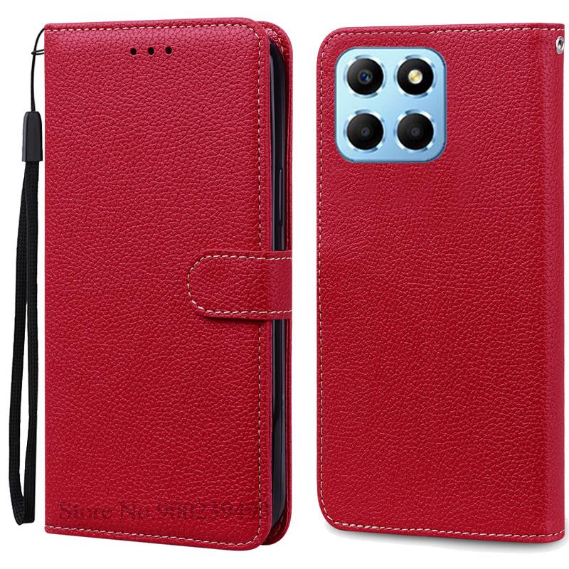 For Honor X6 Case Huawei Honor X6 2022 Cover Silicone Wallet Flip Leather Case For Honor X6 VNE-LX1 VNE-LX2 Phone Case Fundas