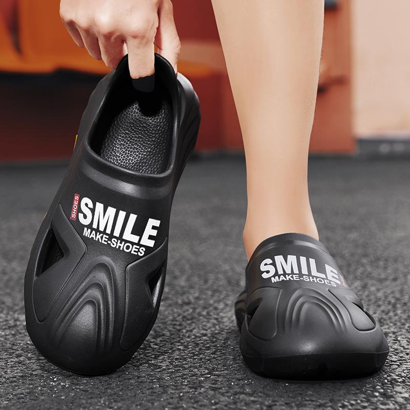 Новые летние пляжные туфли для пар, мужские туфли с отверстиями, сандалии легкие и мягкие, большие размеры