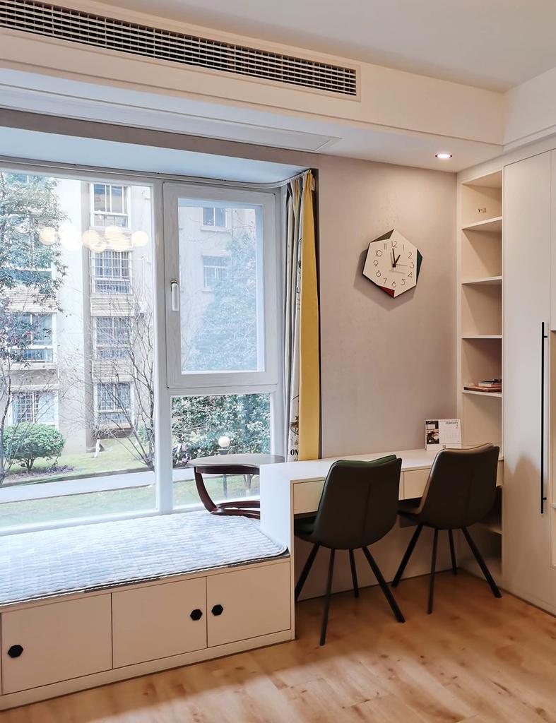 Danmukeji Wall Nordic Continuous Second White Wood Grain Panel with Colored Leather 30cm Stylish Interior Perfect for and More Clock, Stylish, Style,