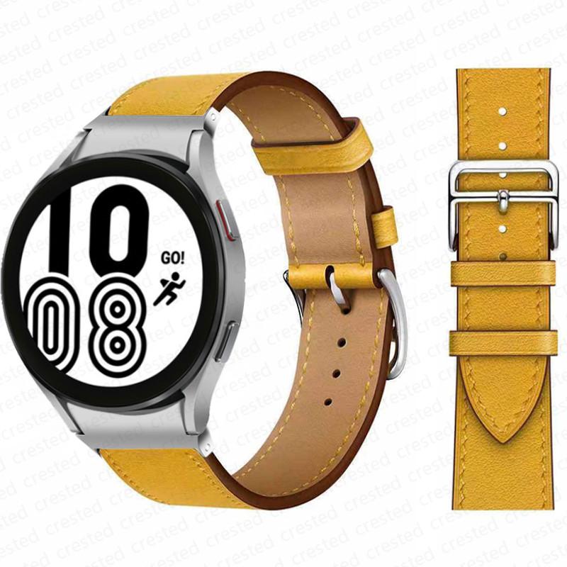 20mm Band For Samsung Galaxy Watch 6 4 classic/5 Pro 44mm 40mm 47mm 43mm 45 No Gaps Leather Bracelet Correa Galaxy Watch 6 Strap