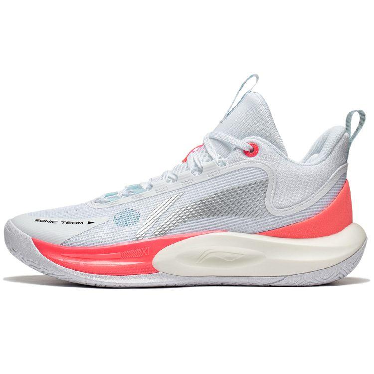 Li Ning Sonic Team Anti-Slip Durable Supportive Rebound Mid-Top Basketball Shoes Men Sneakers Standard-White ABPT023-2