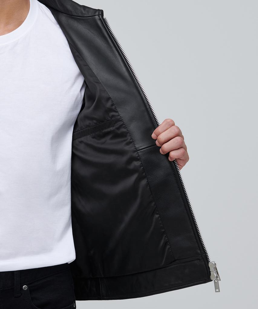 Musinsa Standard Lambskin Single Rider Jacket [Black]