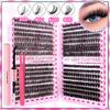 Segmented Eyelash Lash Extension Kit With 2 in 1 Bond And Seal Glue Long Lasting Hold For DIY Grafting Use
