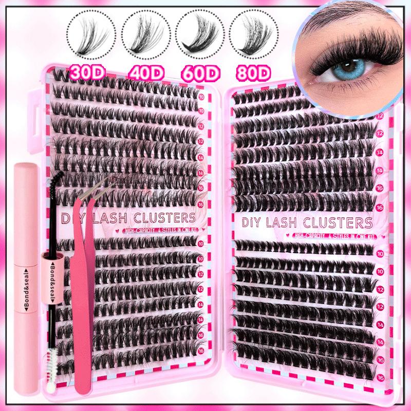 Segmented Eyelash Lash Extension Kit With 2 in 1 Bond And Seal Glue Long Lasting Hold For DIY Grafting Use