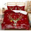 Santa Claus Bed Three-Piece Set, Digital Print Quilt Cover Sheet Set