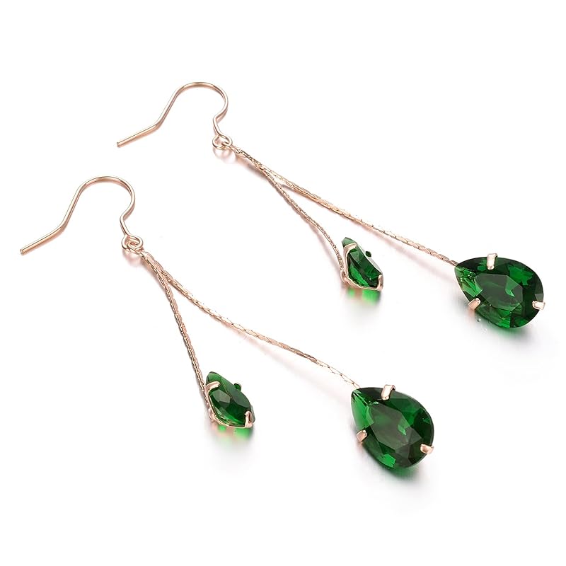 Yoursfs earrings ladies emerald long swaying american earrings venetian chain 14k gold filled women fashion earrings