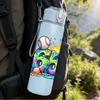 1PC 67 Vivid Splash Number Print 750ml Color Plastic Sports Water Bottle Leakproof Flip Straw Lid Suitable for Sports Office Home Use
