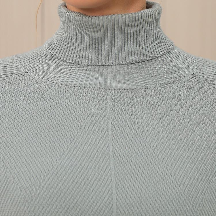 Однотонный свитер с высоким воротником и комплект брюк широкого кроя - Женский осенне-зимний костюм-двойка 2024