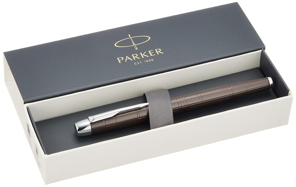 PARKER Премиальная ручка-перьевая металлическая коричневая CT, перо M, официально импортированная, IM, S0949700, двойного использования,
