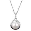 Necklace Pendant Water Drop-shaped Faux Pearl Jewelry Shining Cubic Zirconia Pendant Clavicle