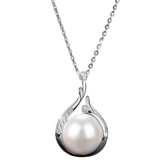 Necklace Pendant Water Drop-shaped Faux Pearl Jewelry Shining Cubic Zirconia Pendant Clavicle