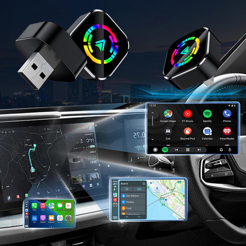 Беспроводной адаптер CarPlay Android Auto 2 в 1 Смарт-бокс Преобразование проводного в беспроводной Смарт USB-донгл Автоматическое подключение для заводского проводного