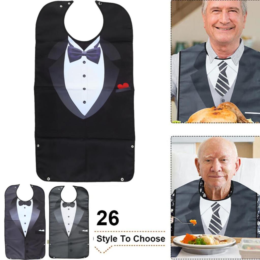 1 шт. водонепроницаемые взрослые нагрудники для еды, моющийся фартук, многоразовый протектор одежды с улавливателем крошек для пожилых мужчин женщин пожилых людей