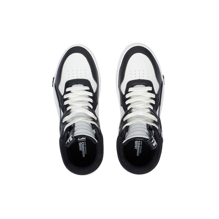 Li Ning Superwave Mid Slip Resistant Durable Lightweight High Top Skate Shoes Women Skate Shoes White Black AGCR234-3