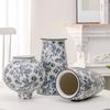 Китайская Высококачественная Сине-Белая Фарфоровая Ретро Ваза Керамическая Ваза для Цветов с Ледяной Кракле Домашнее Украшение для Гостиной, Прихожей