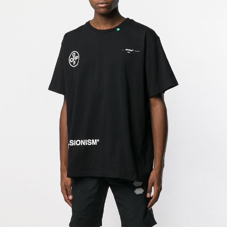 Off-White Футболка оверсайз Stencil Arrow Черные мужские топы OMAA038R191850151028