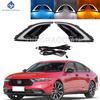 LED Daytime Running Lights For Honda Accord 2023 2024 White DRL Yellow Turn Signal Fog Lamp Auto Headlights Car Accessories 12V