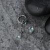 Мужские серьги-гвоздики из стерлингового серебра S925 в античном стиле с топазом в виде змеи