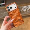 Покрытие Космический Оранжевый 3D Узор Волна Чехол Для iPhone 17 Pro Max 16 15 Air 14 13 12 11 Модная Задняя Крышка Телефона