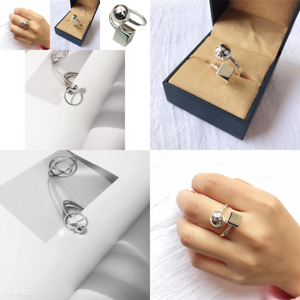 Элегантное кольцо из стерлингового серебра 925 пробы Стильный геометрический дизайн Идеально для женщин
