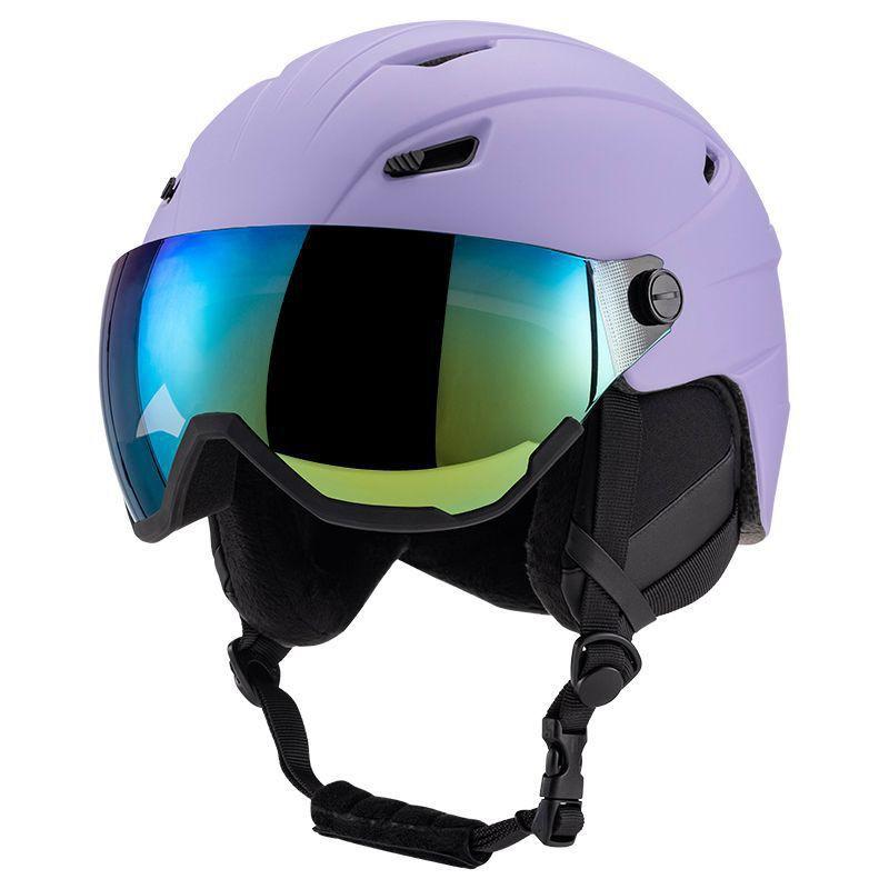 Unisex Ski Helmet With Integrated Goggle Sleeve Warm Impact-Resistant Outdoor Snow Sports Gear Adults
