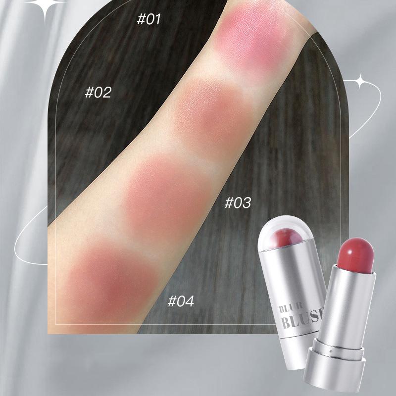 Серебряный тюбик для румян-стиков, увлажняющий туман для губ и щек, румяна двойного назначения, кремовый цвет, показывающий натуральные матовые твердые румяна, крем-румяна, губная помада Rouge, 7 г