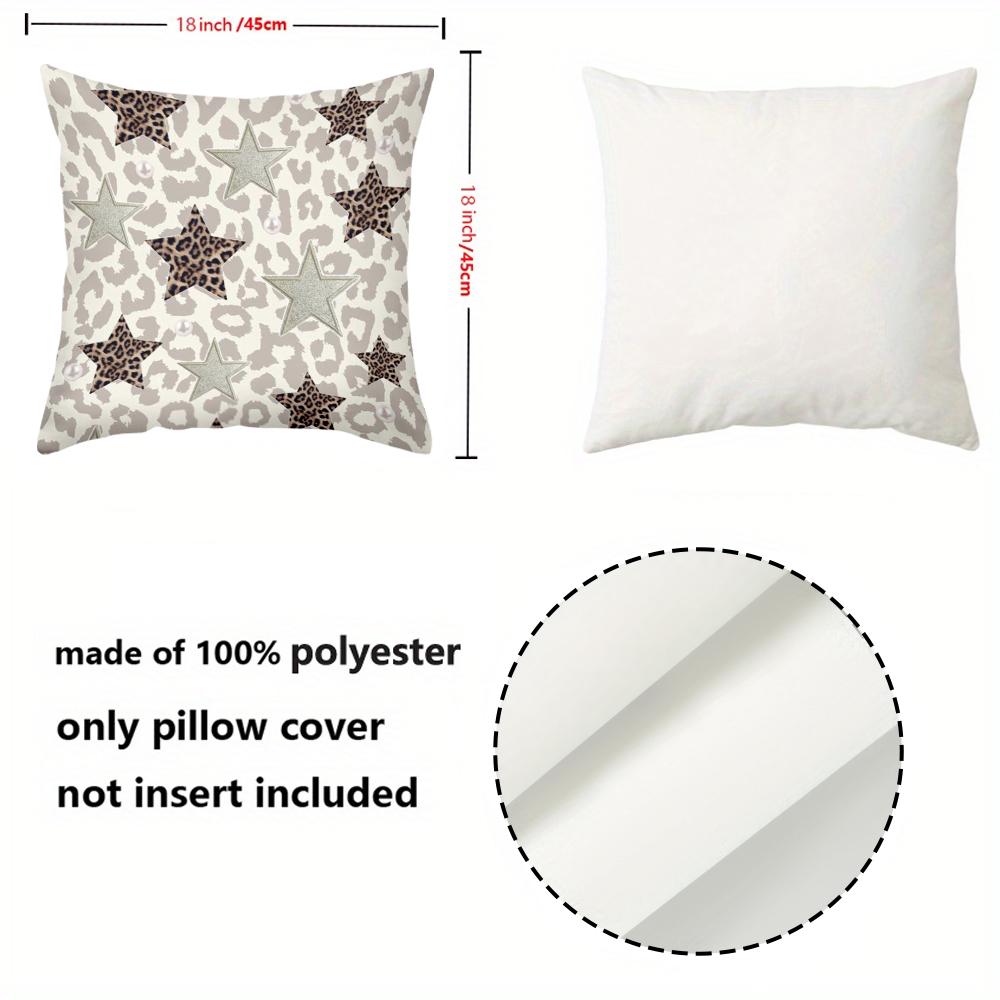 Декоративные подушки с принтом леопарда и звездами, наволочка из полиэстера, декоративная наволочка для дивана, подушка для изголовья кровати
