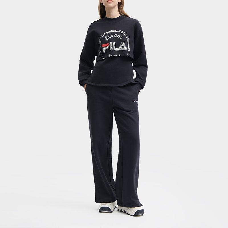 FILA Knitted Sweatpants Women's Legend Blue Moderate Straight Fit Pants F11W346601F-NV