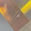 Women Bracelet Silver Color Polished Electroplated Double-layer Copper Hollow Heart Pendant Wrist Jewelry Anniversary Birthday Gift Prom Party