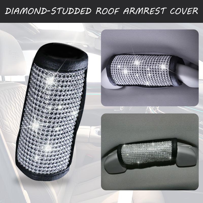 2 шт., универсальный чехол для перил автомобиля, защитные перчатки на крышу, салон автомобиля, блестящий защитный чехол со стразами и кристаллами