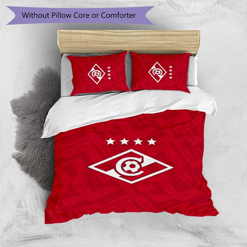 Spartak Moscow Pattern Printed 3PCS Bedding Set Soft Skin-Friendly Washable Duvet Cover & Pillowcases Set All Season Bedroom