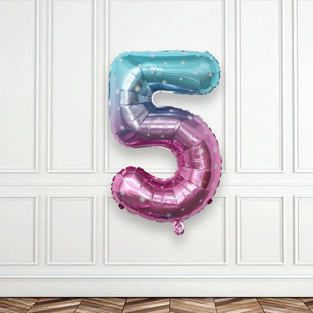 32-Inch US Number Birthday Party Balloons - Individual Aluminum Film
