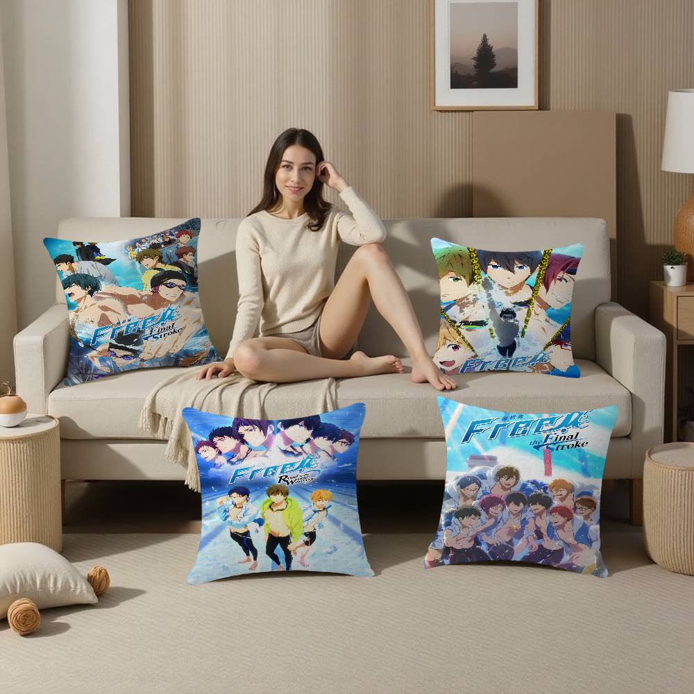Anime Free Iwatobi Swim Club Cushion Cover Car Throw Pillow Case For Sofa Car Christmas Gift xcm xcm