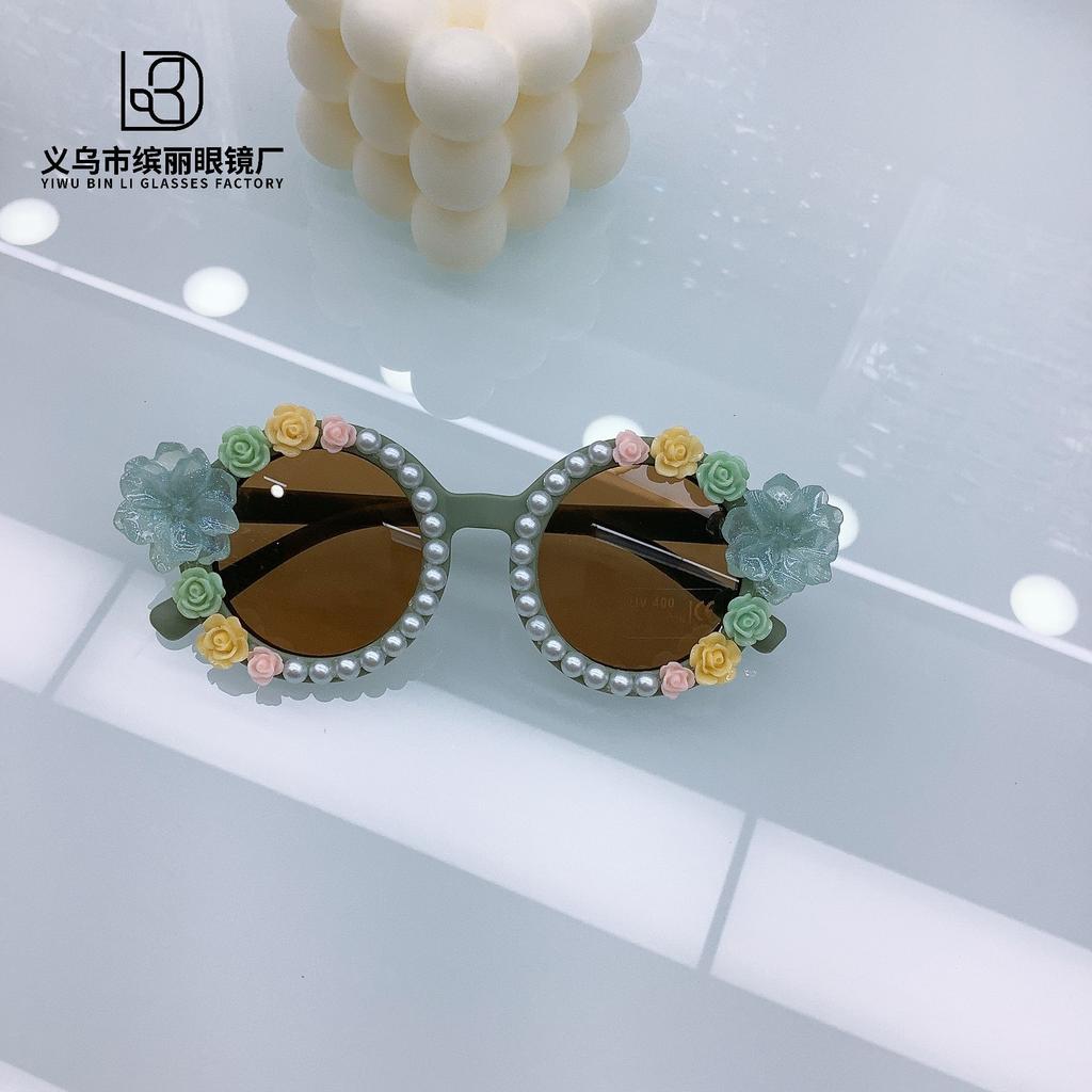 Fashion Children'S Sunglasses Diy Personality Cute Flower Baby Sunglasses Sun Protection Sunshade Boys And Girls Glasses