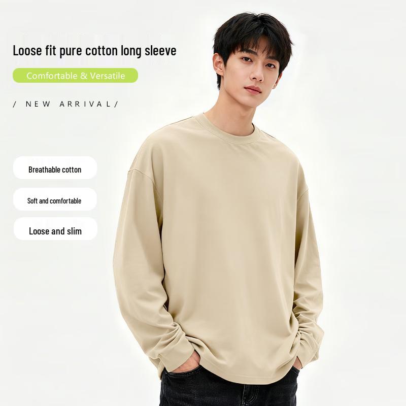 Baleno Men's Loose Fit Pure Cotton Long Sleeve T-shirt