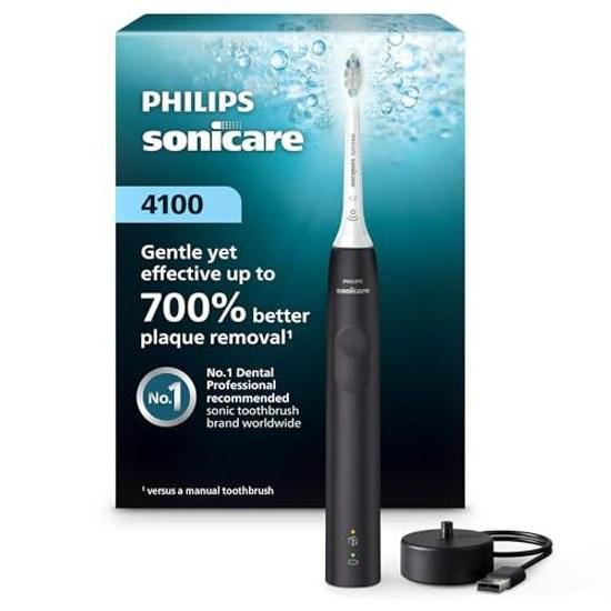 Philips Перезаряжаемая электрическая зубная щетка Sonicare 4100 1 насадка Черная
