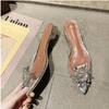 Clear Transparent Heel Sandals Sun Flower Sandals Women Shoes Woman 2022 New Summer Crystal Sexy Ladies Pumps Plus Size 42