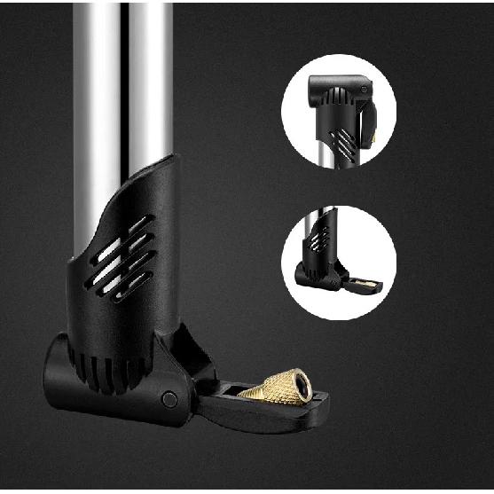 ROCKBROS Bicycle Pump Portable 80-100PSI Easy Operation Mini High Pressure Air Pump Cycling Stainless Steel MTB Bike Accessories