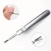 Нержавеющая сталь для удаления кутикулы, серебряный толкатель для кутикулы омертвевшей кожи, триммер для педикюра, инструменты для ногтей, утолщенная вогнутая ручка, нажимной нож