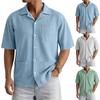 Мужская повседневная рубашка с карманом и воротником, с коротким рукавом