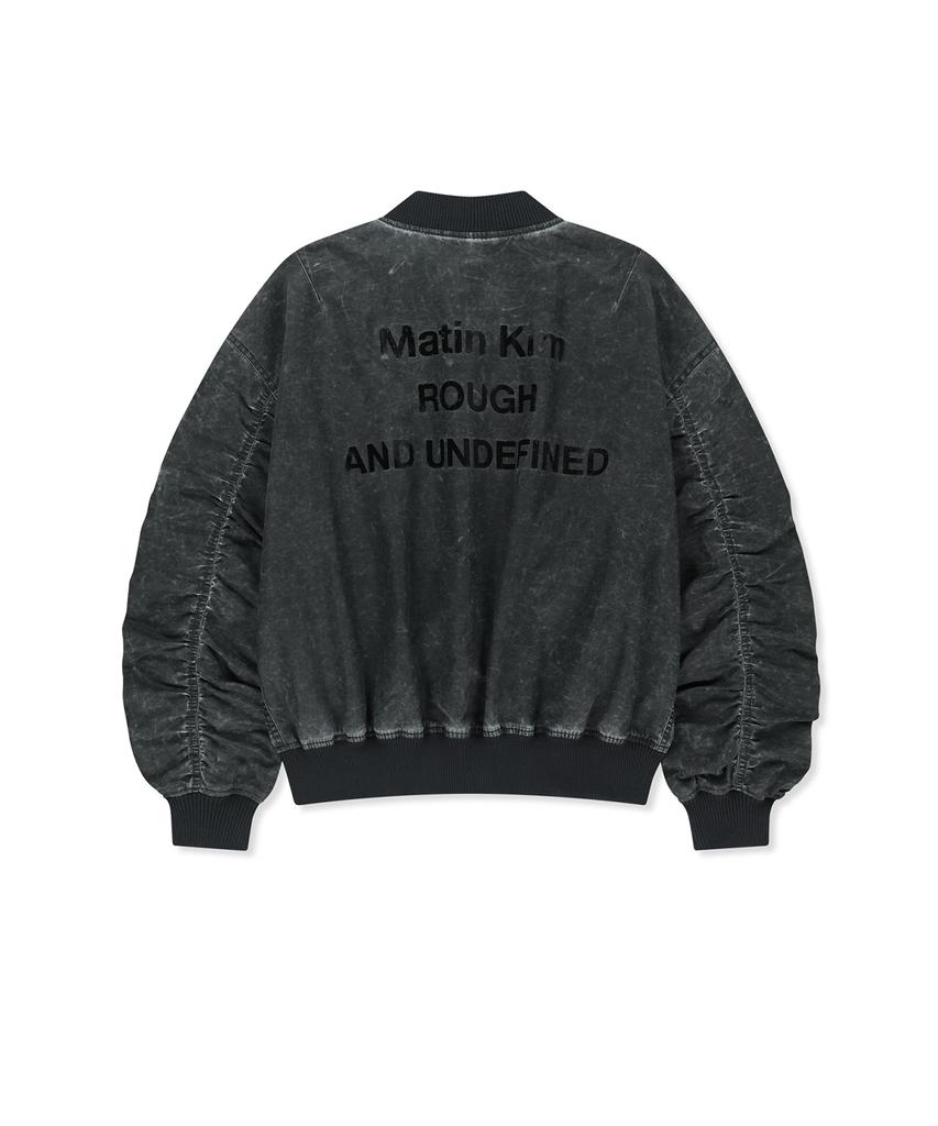 MATIN KIM Pigment Coated Back Logo Jumper In Charcoal