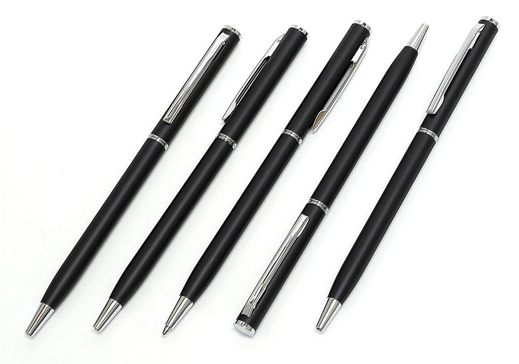 Тонкий пенал из воловьей кожи красно-коричневый набор тонкая шариковая ручка с вращающейся головкой черного цвета ASCR-PD04-B