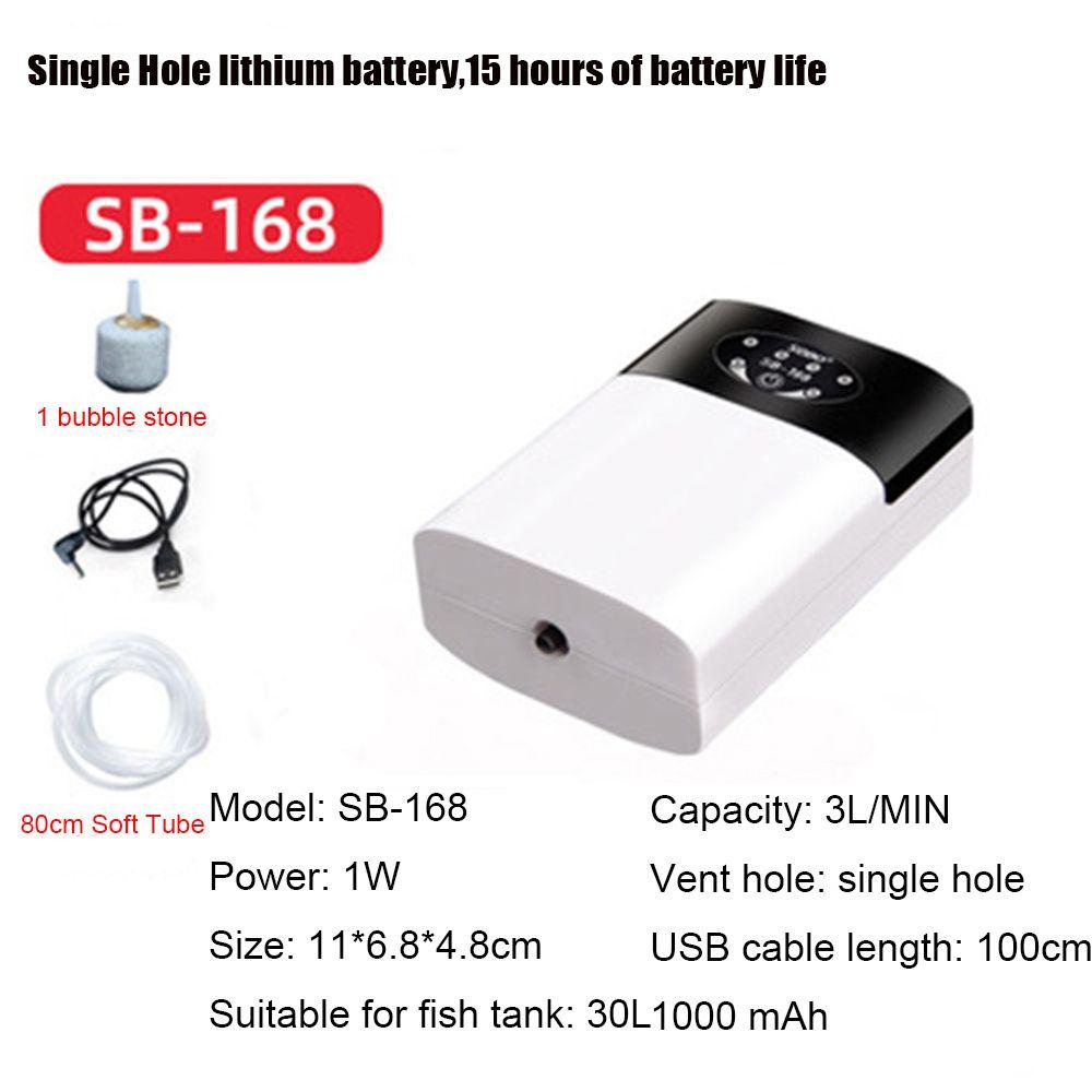 Operate Bubbler Aquarium Air Pump Fish Tank Oxygen Pump USB Charging Rechargeable Lithium Battery