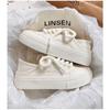 2024 Summer New Heel Treadable Half Trailer Canvas Shoes for Women's Simple Versatile Little White Shoes Platform Sneakers Women